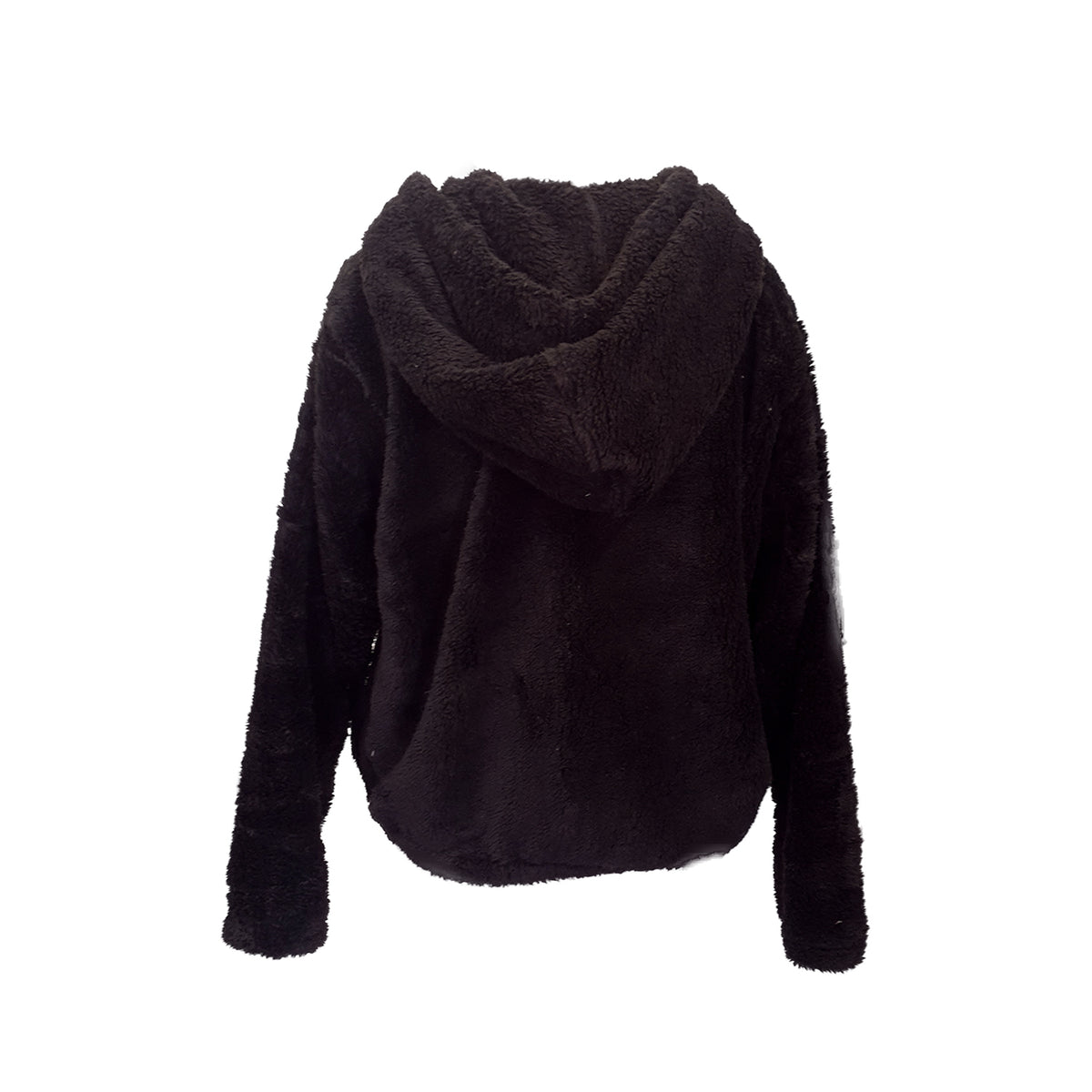 Cropped Fluffy Hoodie Black